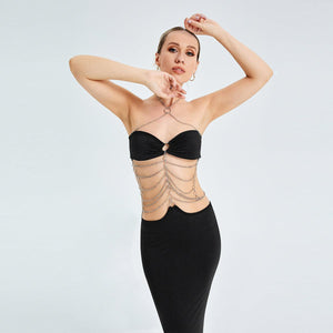 Metal Chain Halterneck Cutout Party Dress - Bold and Daring - MRC STORETopMy StoreMetal Chain Halterneck Cutout Party Dress - Bold and Daring - MRC STOREMRC STORECJLY1791160-Black-LBlackL