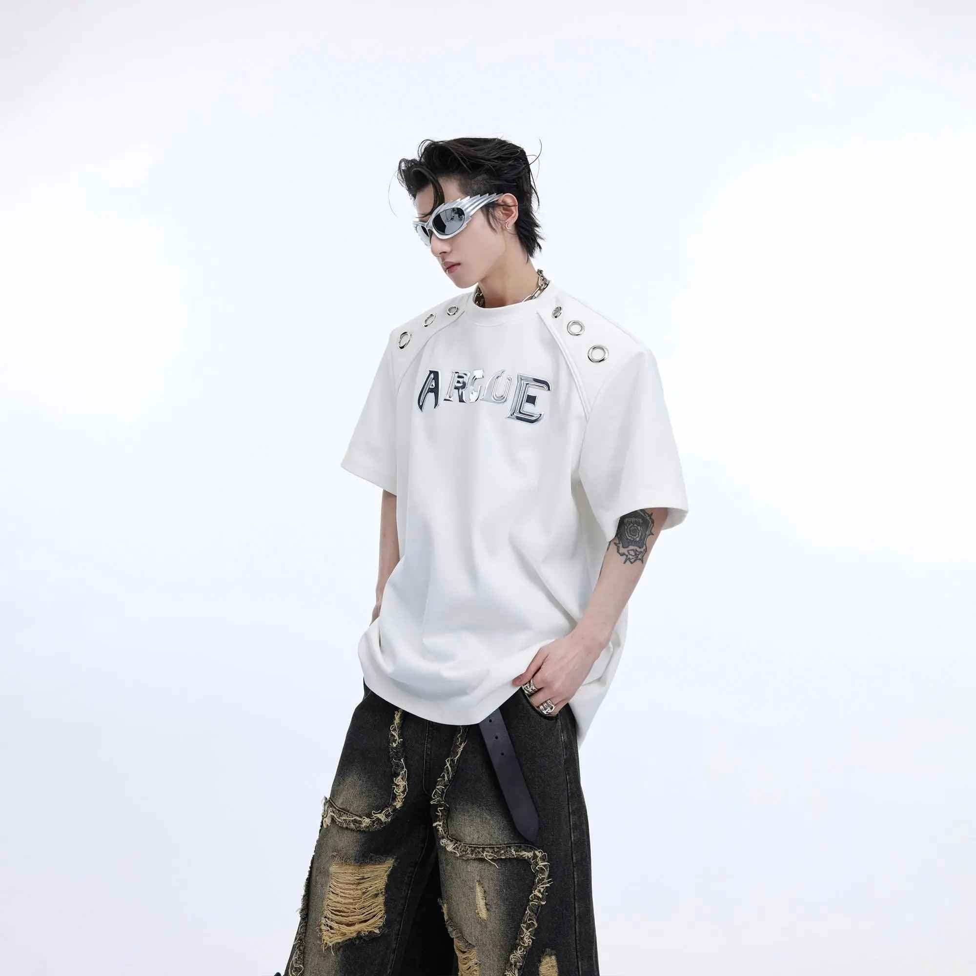 Metal Ring Design T-Shirt - MRC STORET-ShirtsMy StoreMetal Ring Design T-ShirtMRC STORECJYH200426802BYWhiteL