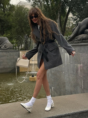 Mid - Length Double - Breasted British - Style Wool Coat - MRC STOREJacketsMRC STOREMid - Length Double - Breasted British - Style Wool Coat MRC STORE MRC STORECJQB255465706FUKhakiL