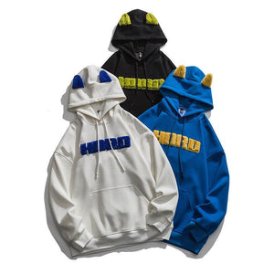 Monogram Embroidery Round Neck Hoodie - MRC STORETopMy StoreMonogram Embroidery Round Neck Hoodie - MRC STOREMRC STORECJWY172061205EVBlack2XL