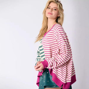 Multicolor Striped Pullover Sweater - MRC STORETopMy StoreMulticolor Striped Pullover Sweater - MRC STOREMRC STORECJWY209811008HSBrown And Green StripesL