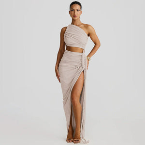 One - Shoulder Dress - Backless Ruched Long - MRC STOREDressMy StoreWomen’s One - Shoulder Dress - Backless Ruched Long My Store MRC STORECJLY242112321UFWine RedL