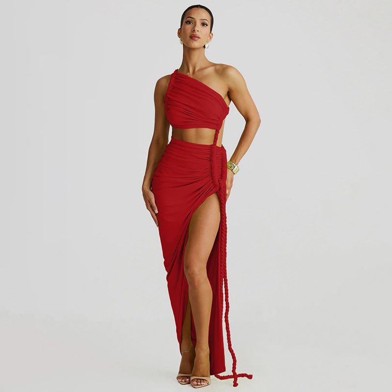 One - Shoulder Dress - Backless Ruched Long - MRC STOREDressMy StoreWomen’s One - Shoulder Dress - Backless Ruched Long My Store 42.49MRC STORECJLY242112315OLRedL