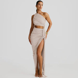 One - Shoulder Dress - Backless Ruched Long - MRC STOREDressMy StoreWomen’s One - Shoulder Dress - Backless Ruched Long My Store 42.49MRC STORECJLY242112306FUGrayL