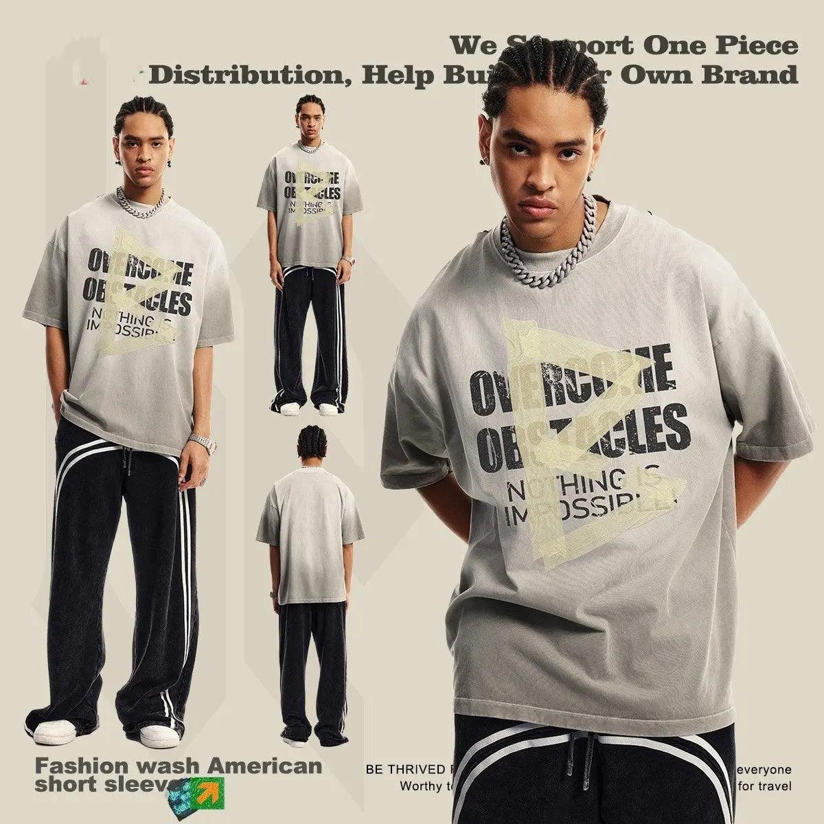 Oversized Washed Letter T-Shirt - MRC STORETopMy StoreOversized Washed Letter T-Shirt - MRC STOREMRC STORECJYH211697603CXBlackL