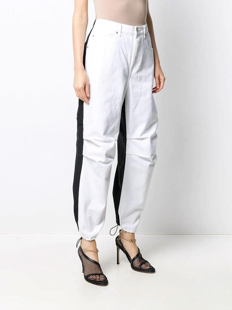 Personality Stitching Casual Jeans Elastic Overalls – Trendy Denim with a Hip Hop Edge - MRC STORE