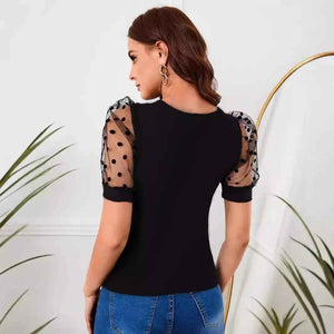 Polka Dot Mesh Top - MRC STORETopMy StorePolka Dot Mesh TopMRC STORECJCS210291503CXWhiteL