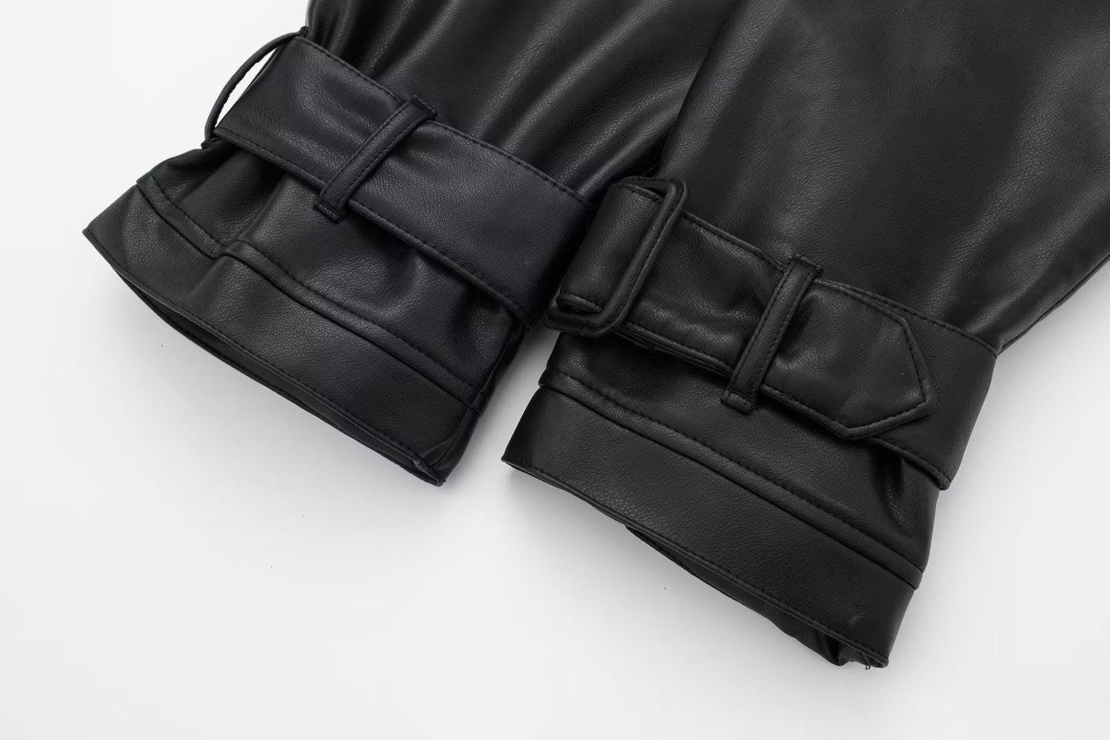 Leisure Imitation Leather Trench Coat - MRCSTORE