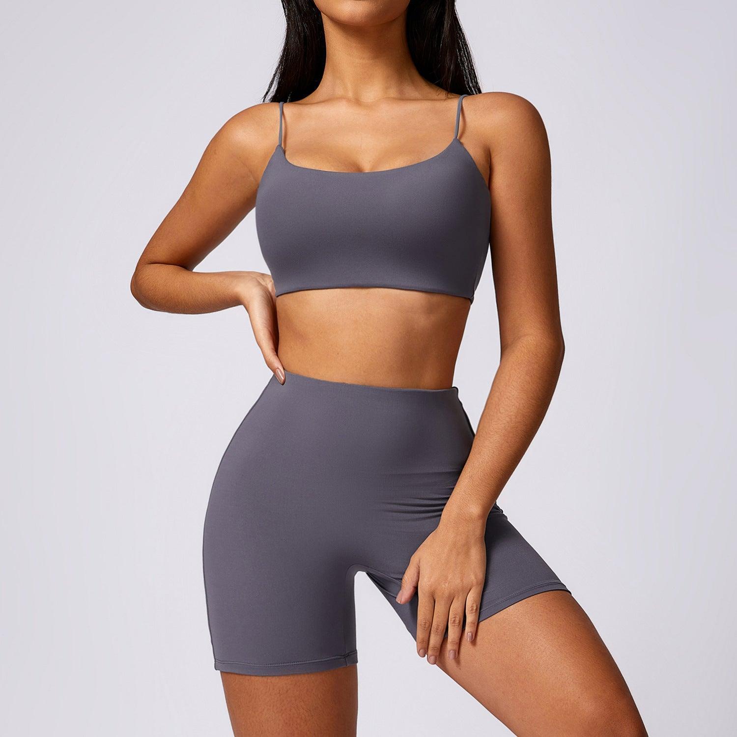 Quick Drying Workout Outfit - Brushed Tight - Fit Activewear for Running & Fitness - MRC STOREyoga clothesMy StoreQuick Drying Workout Outfit - Brushed Tight - Fit Activewear for Running & Fitness - MRC STOREMRC STORECJDK218283907GTBra Set GrayL