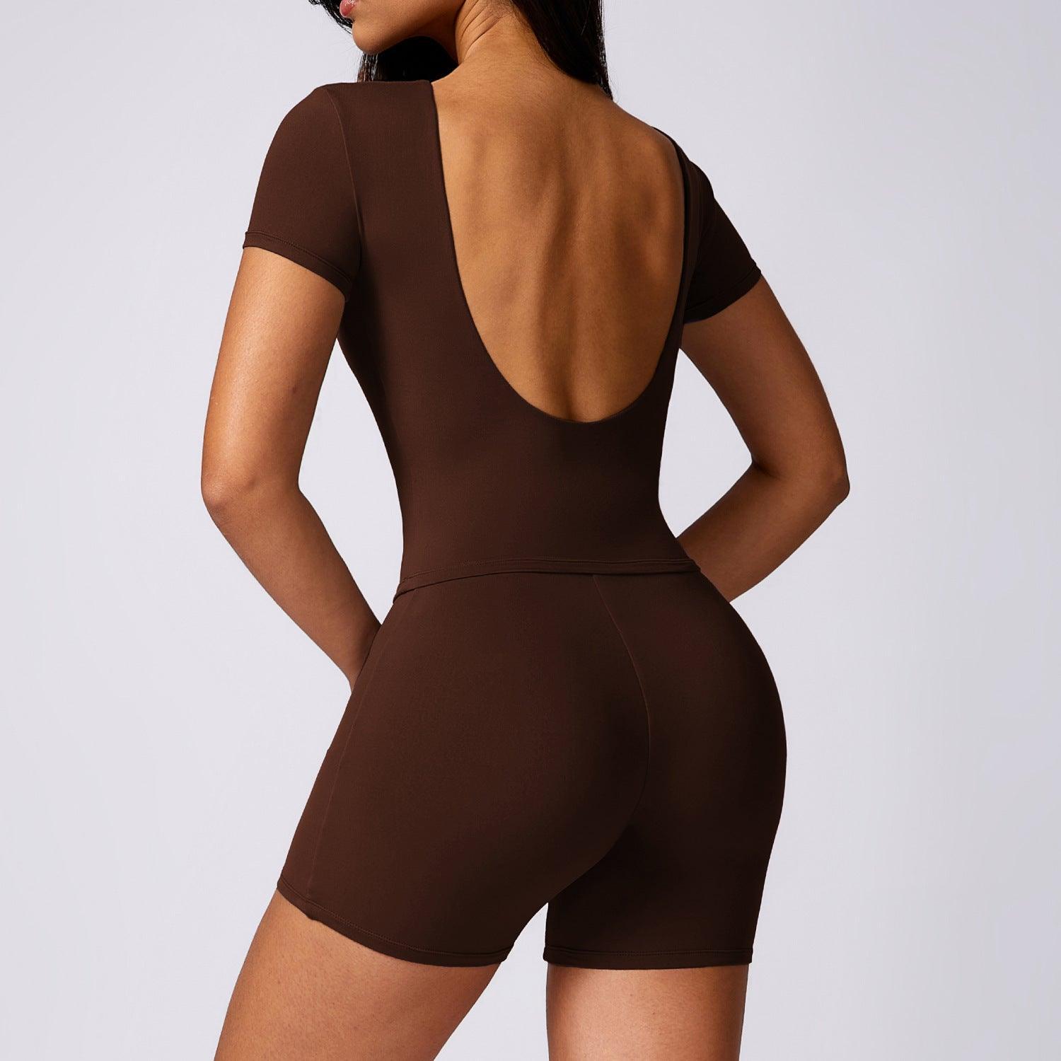 Quick Drying Workout Outfit - Brushed Tight - Fit Activewear for Running & Fitness - MRC STOREyoga clothesMy StoreQuick Drying Workout Outfit - Brushed Tight - Fit Activewear for Running & Fitness - MRC STOREMRC STORECJDK218283931EVShort Sleeve Suit Dark CoffeeL