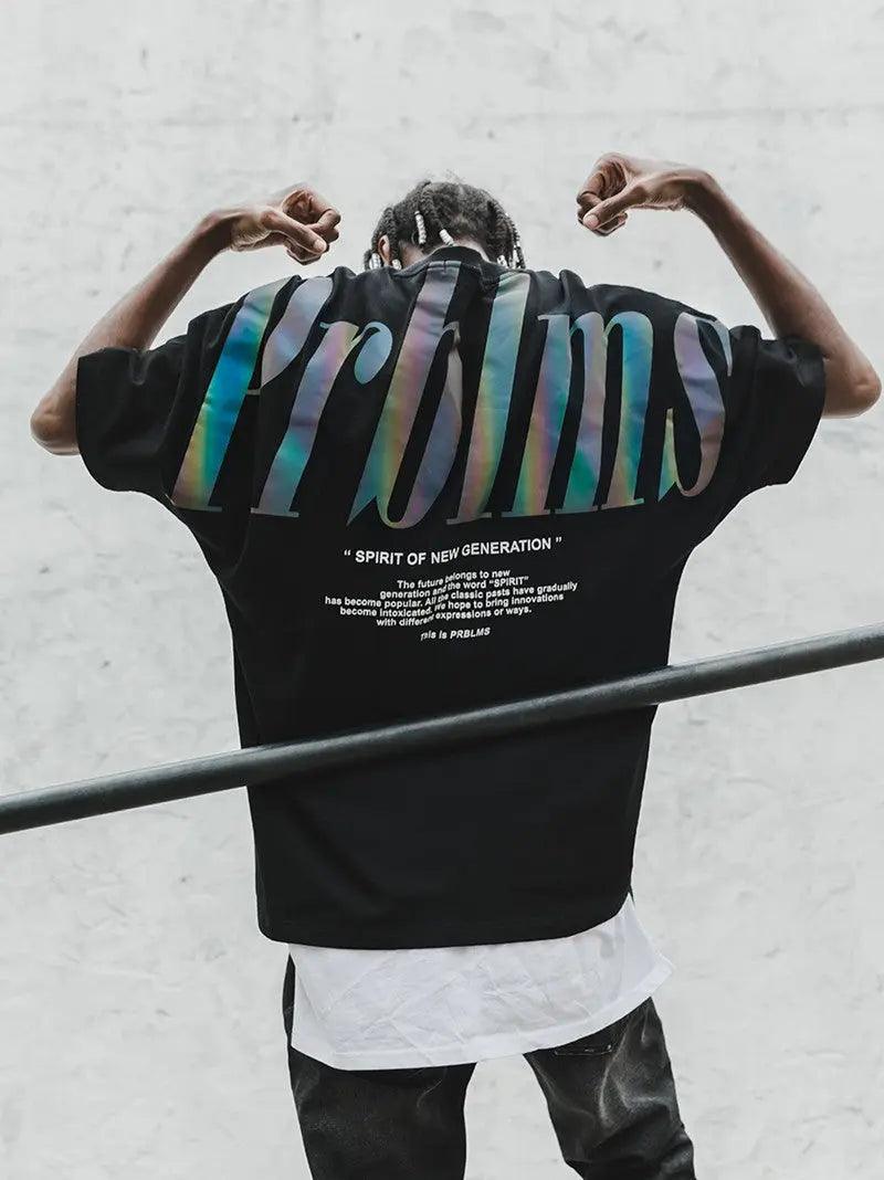 Reflective Printed Hip Hop Cool Graphic Tee - MRC STORETopMy StoreReflective Printed Hip Hop Cool Graphic Tee - MRC STOREMRC STORECJNS100495007GTBlackL