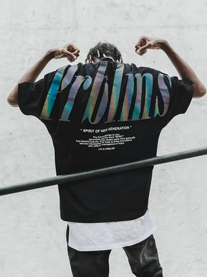 Reflective Printed Hip Hop Cool Graphic Tee - MRC STORETopMy StoreReflective Printed Hip Hop Cool Graphic Tee - MRC STOREMRC STORECJNS100495007GTBlackL