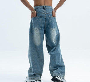 Retro Summer Jeans Loose Wide Leg Jeans for Men - Casual and Comfortable Denim Pants - MRC STORE