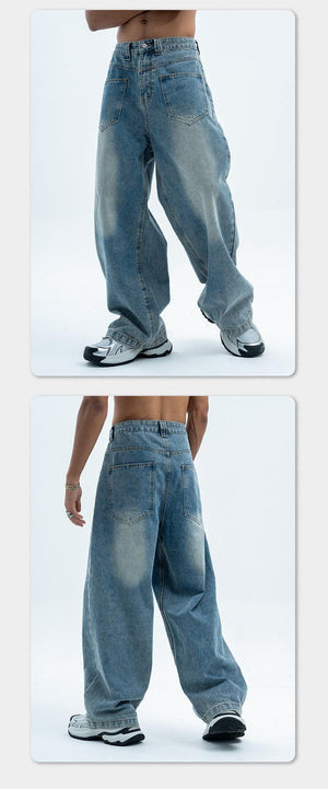 Retro Summer Jeans Loose Wide Leg Jeans for Men - Casual and Comfortable Denim Pants - MRC STORE
