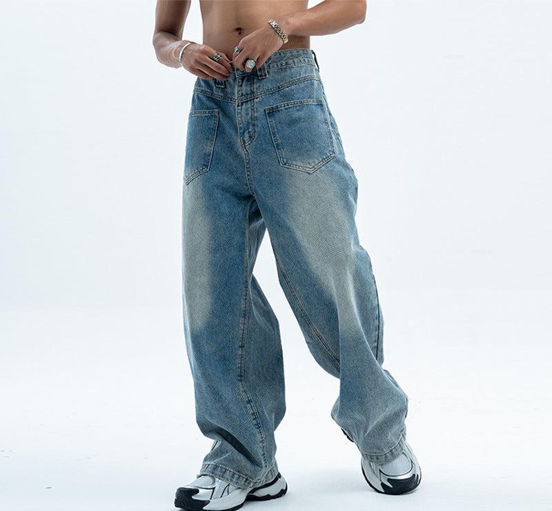 Retro Summer Jeans Loose Wide Leg Jeans for Men - Casual and Comfortable Denim Pants - MRC STORE