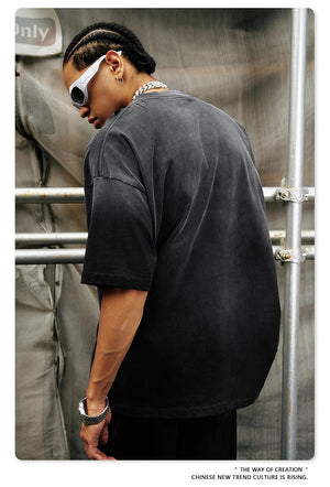 Retro T-Shirt - Washed Oversized Loose - MRC STORET-ShirtsMy StoreMen’s Retro T-Shirt - Washed Oversized Loose My Store MRC STORECJYH233197908HSLight GrayL