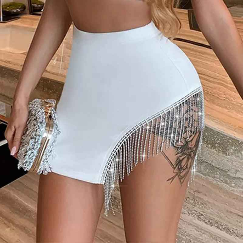 Rhinestone Tassel Skirt - MRC STOREbottomsMy StoreRhinestone Tassel SkirtMRC STORECJQZ202536311KPBlackL