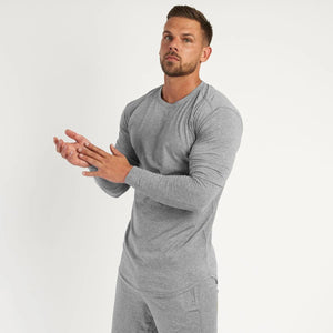 Round Neck Long Sleeve Workout Top – Perfect for Running, Training, and Daily Comfort - MRC STORE