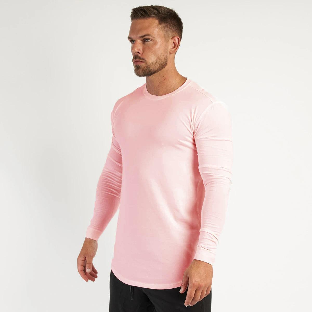 Round Neck Long Sleeve Workout Top – Perfect for Running, Training, and Daily Comfort - MRC STORE