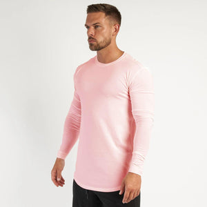 Round Neck Long Sleeve Workout Top – Perfect for Running, Training, and Daily Comfort - MRC STORE