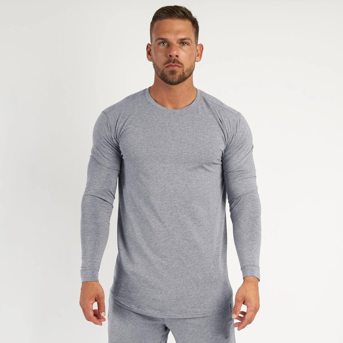 Round Neck Long Sleeve Workout Top – Perfect for Running, Training, and Daily Comfort - MRC STORE