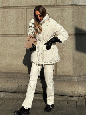 Slim - Fit Cottonpadded Drawstring Waisttight Jacket - MRC STOREJacketsMRC STORESlim - Fit Cottonpadded Drawstring Waisttight Jacket MRC STORE MRC STORECJJK255501003CXBeigeL