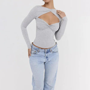 Slim - Fit Hollow Out T-Shirt - MRC STORETopMy StoreSlim - Fit Hollow Out T-Shirt - MRC STOREMRC STORECJCS199295903CXGrayL