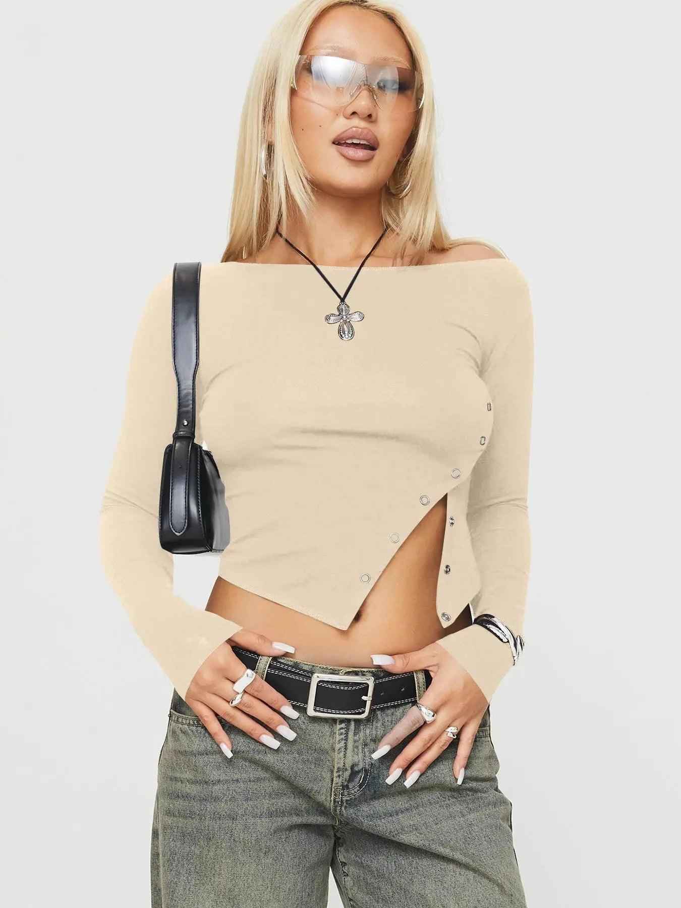 Slim Fit Long Sleeve Top - MRC STORETopMy StoreSlim Fit Long Sleeve TopMRC STORECJCS210178807GTApricotL