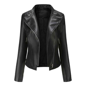 Slim Fit PU Leather Coat - MRC STORETopMRC STORESlim Fit PU Leather CoatMRC STORECJYD210764808HSBlackE US
