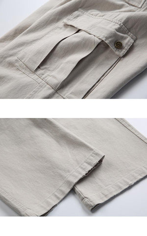Solid Color Multi-Pocket straight Pants Casual for Men - MRC STORE