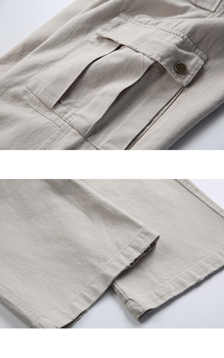Solid Color Multi-Pocket straight Pants Casual for Men - MRC STORE