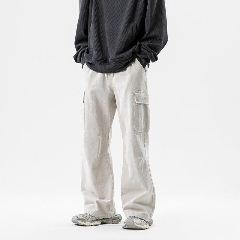 Solid Color Multi-Pocket straight Pants Casual for Men - MRC STORE