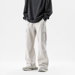 Solid Color Multi-Pocket straight Pants Casual for Men - MRC STORE