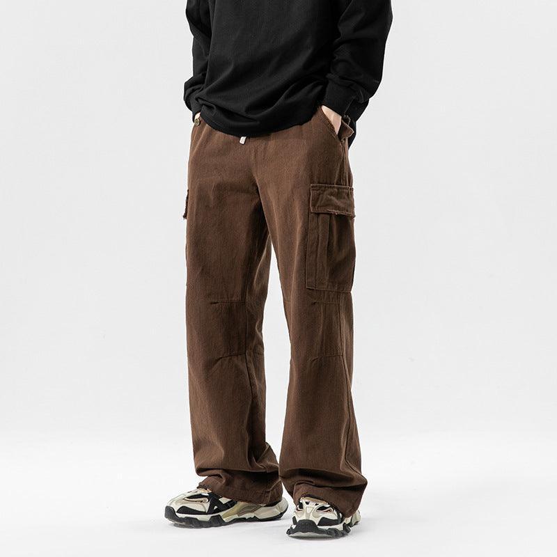 Solid Color Multi-Pocket straight Pants Casual for Men - MRC STORE