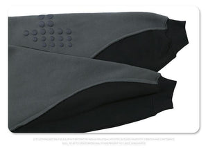 Stitching Contrast Color Velvet Padded Hooded Sweatshirt - Pullover in Black & Purple - MRC STORE