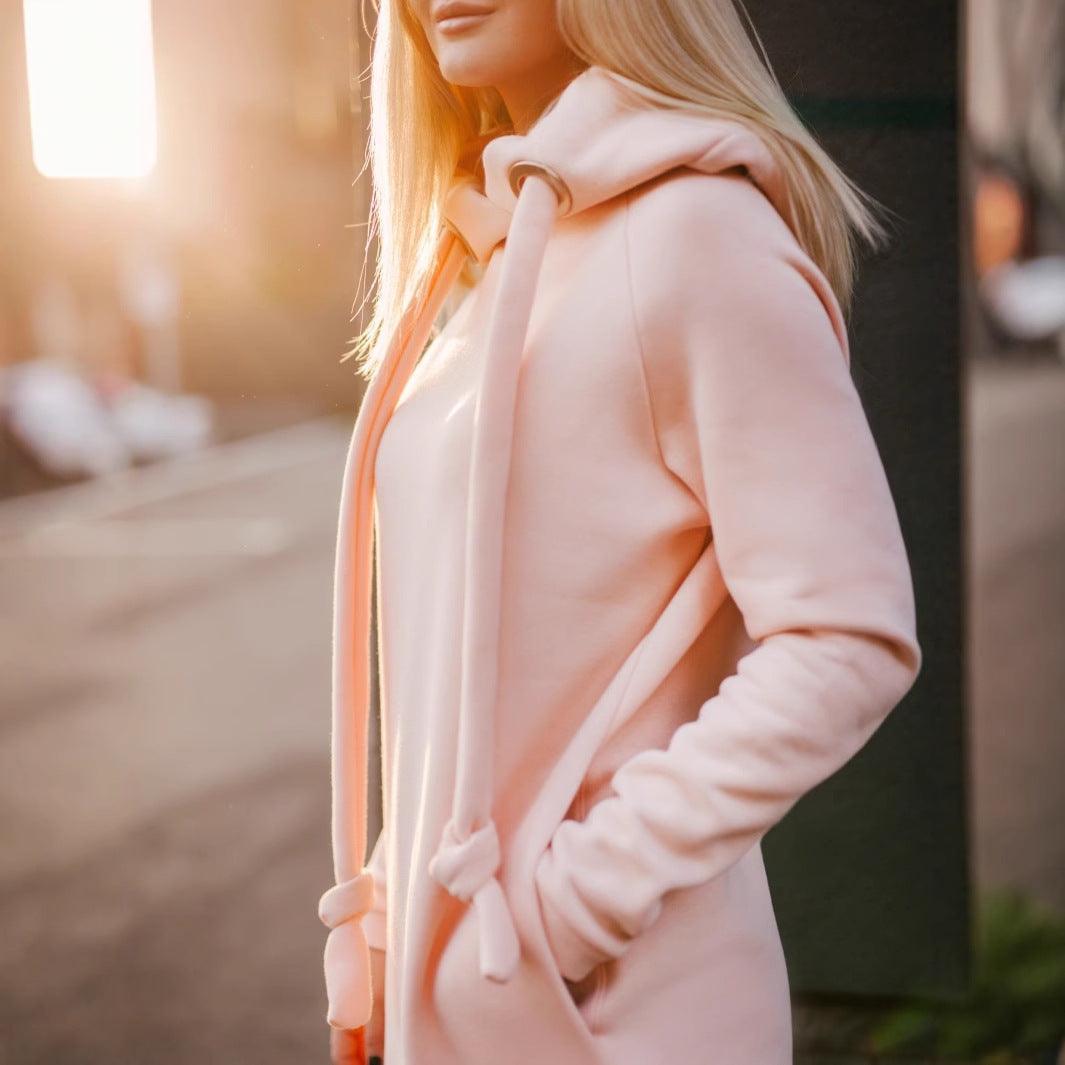 Street Slim fit Hooded Sweater Dress – Cozy and Stylish - MRC STORE