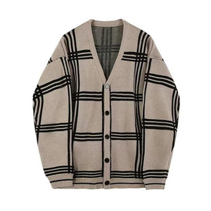 Striped Knitted Retro Men's Cardigan Coat – Timeless Casual Elegance - MRC STORE