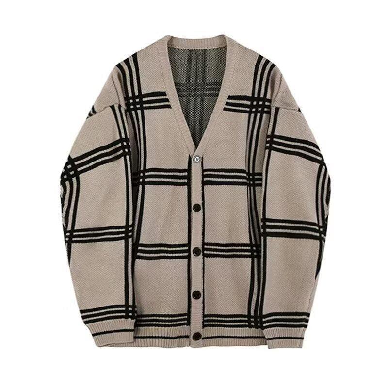 Striped Knitted Retro Men's Cardigan Coat – Timeless Casual Elegance - MRC STORE