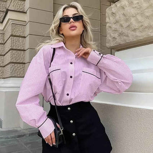 Striped Loose Shirt - MRC STORETopMy StoreStriped Loose ShirtMRC STORECJYD210704703CXStripesL