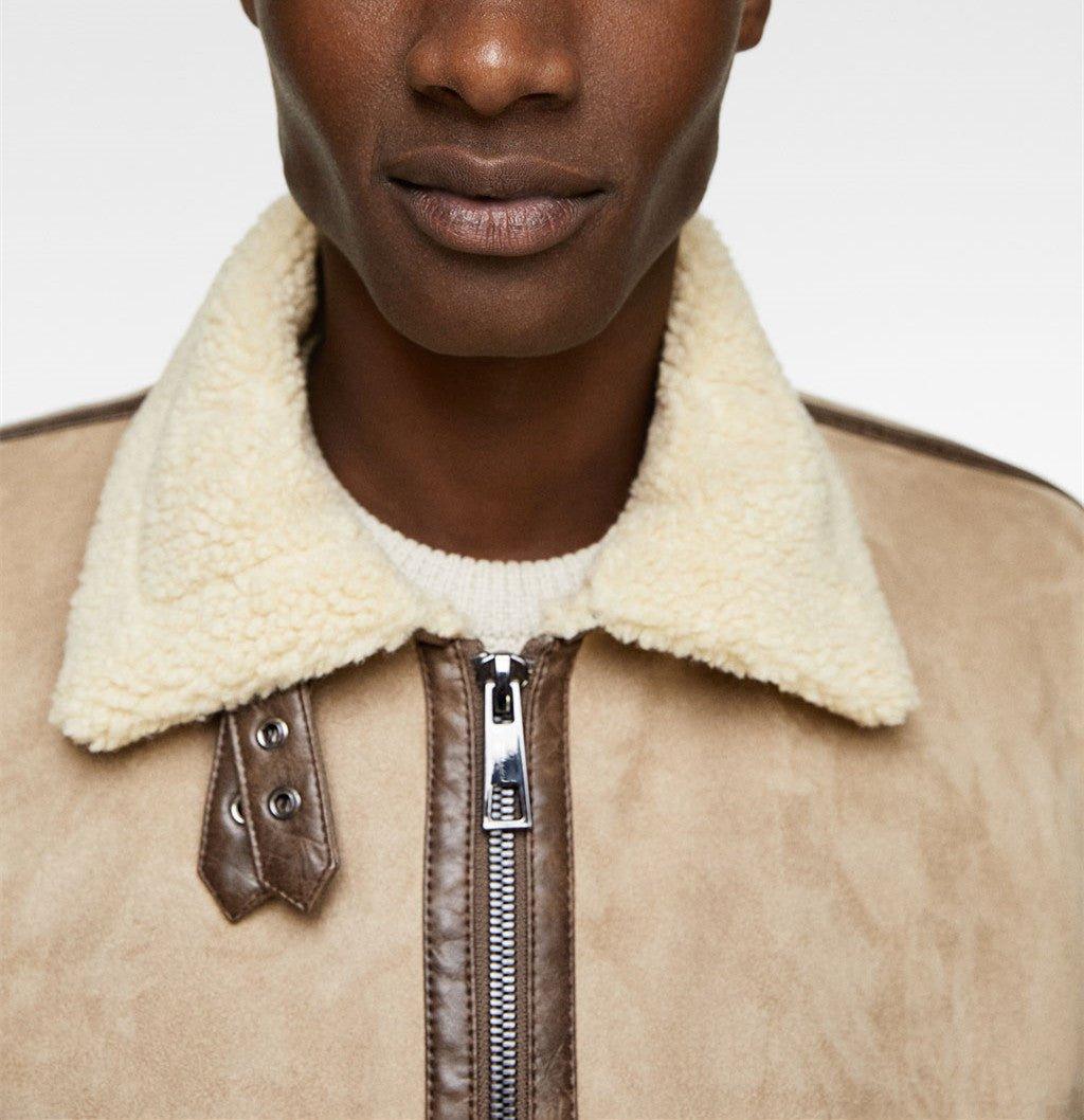 Suede Lapel Jacket – Soft Winter Coat with Casual Elegance in Solid Colors - MRC STORE