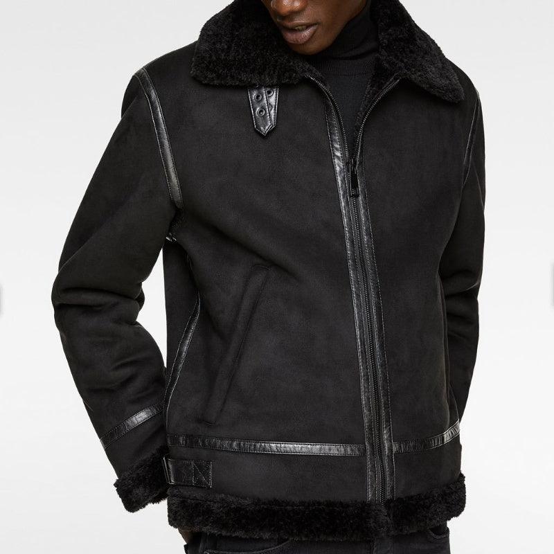 Suede Lapel Jacket β Soft Winter Coat with Casual Elegance in Solid Colors - MRC STORE