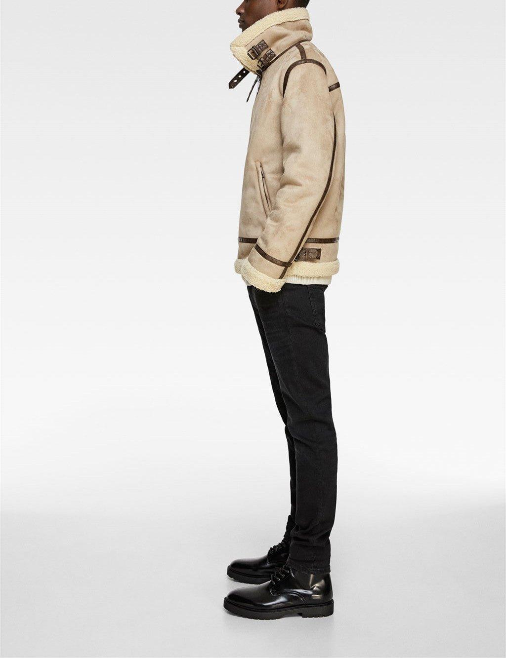 Suede Lapel Jacket – Soft Winter Coat with Casual Elegance in Solid Colors - MRC STORE