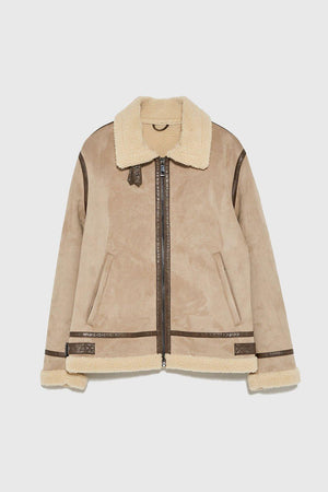 Suede Lapel Jacket – Soft Winter Coat with Casual Elegance in Solid Colors - MRC STORE
