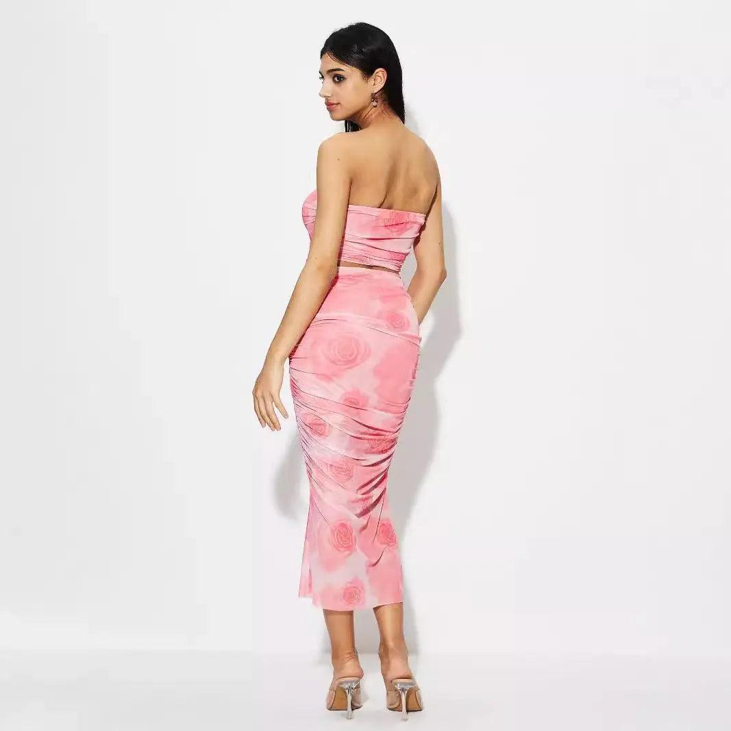 Tie dye Tube Top Printed Vest Skirt Suit - MRC STORETopMy StoreTie dye Tube Top Printed Vest Skirt Suit - MRC STOREMRC STORECJLS211595003CXPinkL