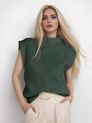 Turtleneck Vest Sweater – Abstract Pattern - MRC STORESweaters & HoodiesMy StoreWomen's Turtleneck Vest Sweater – Abstract Pattern Pullover in Versatile Colors - MRC STOREMRC STORECJMY227267235IRArmy GreenL