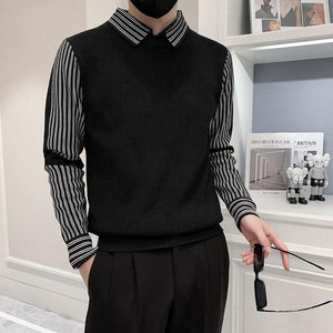 Two Piece Slim Fit Knitted Sweater Set – Stylish & Versatile - MRC STORESweaters & HoodiesMy StoreTwo Piece Slim Fit Knitted Sweater Set – Stylish & Versatile - MRC STOREMRC STORECJYD223559007GTBlackL