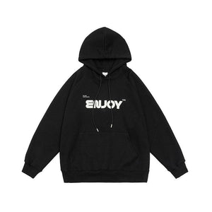Unisex Loose-Fit Letter Print Hooded Sweater – Casual Comfort for Teenagers - MRC STORE