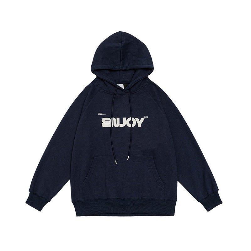 Unisex Loose-Fit Letter Print Hooded Sweater – Casual Comfort for Teenagers - MRC STORE