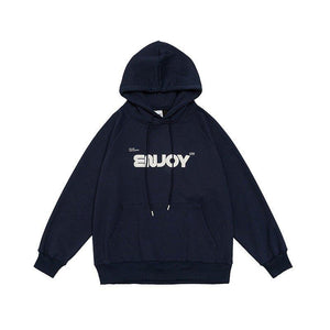 Unisex Loose-Fit Letter Print Hooded Sweater – Casual Comfort for Teenagers - MRC STORE