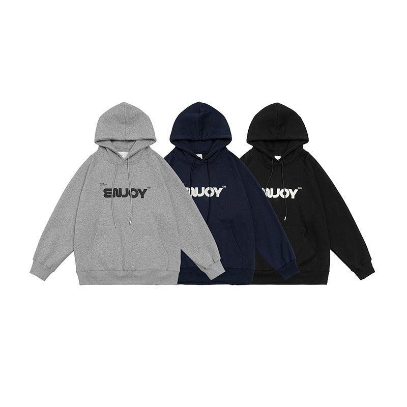 Unisex Loose-Fit Letter Print Hooded Sweater – Casual Comfort for Teenagers - MRC STORE